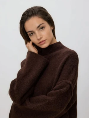 Reserved - Sweter z golfem - ciemnobrązowy