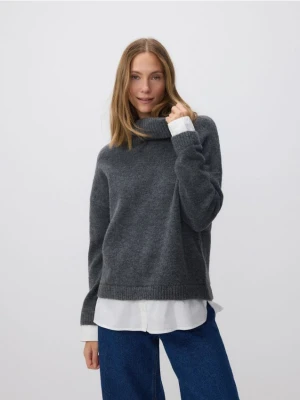 Reserved - Sweter z golfem - ciemnoszary