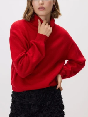 Reserved - Sweter z golfem - czerwony