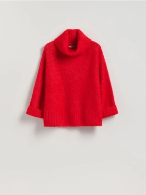 Reserved - Sweter z golfem - czerwony