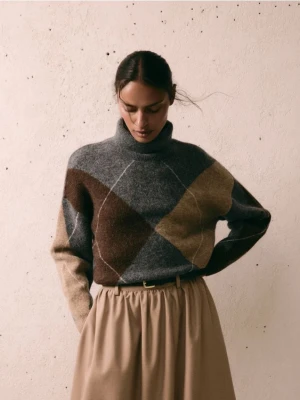 Reserved - Sweter z golfem - wielobarwny