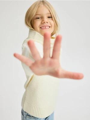 Reserved - Sweter z golfem - złamana biel