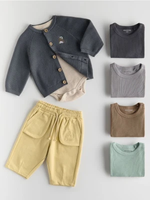 Reserved - Sweter z haftem - ciemnoszary