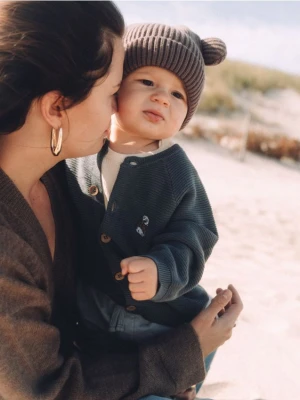 Reserved - Sweter z haftem - ciemnoszary