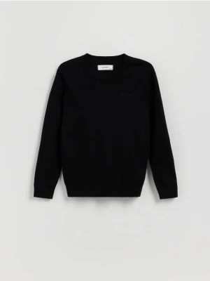 Reserved - Sweter z haftem - czarny