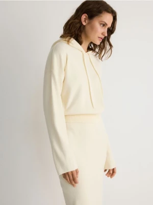 Reserved - Sweter z kapturem - kremowy