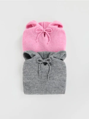 Reserved - Sweter z kapturem z wełną - szary