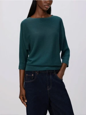 Reserved - Sweter z kimonowym rękawem - morski