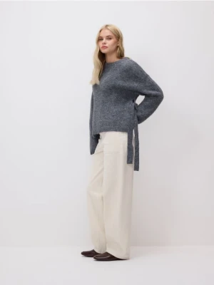 Reserved - Sweter z kokardkami - ciemnoszary