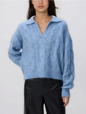 Reserved - Sweter z kołnierzykiem - jasnoniebieski