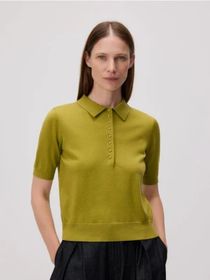 Reserved - Sweter z kołnierzykiem - oliwkowy