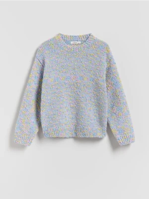 Reserved - Sweter z kolorowym wzorem - lawendowy