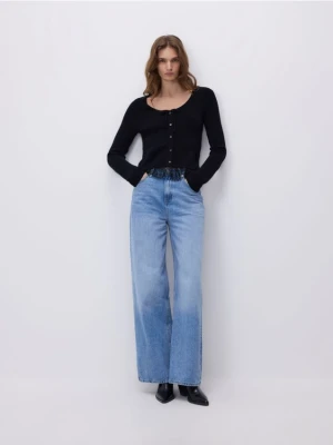 Reserved - Sweter z koronką - czarny