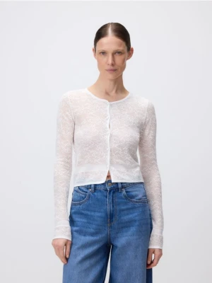 Zdjęcie produktu Reserved - Sweter z koronki - biały