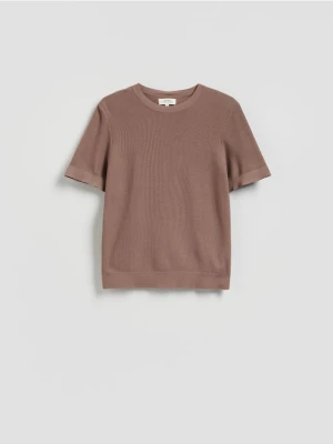 Reserved - Sweter z krótkim rękawem - beżowy