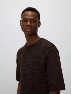 Reserved - Sweter z krótkim rękawem - ciemnobrązowy