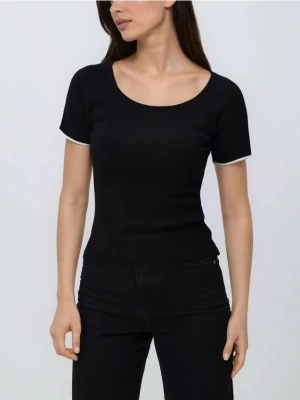 Reserved - Sweter z krótkim rękawem - czarny