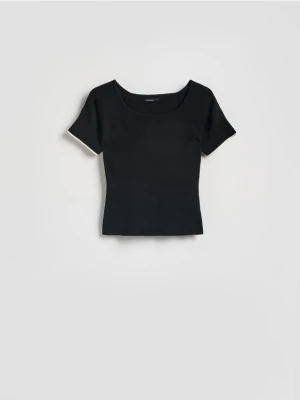 Reserved - Sweter z krótkim rękawem - czarny