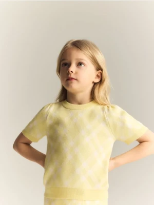 Reserved - Sweter z krótkim rękawem - jasnożółty