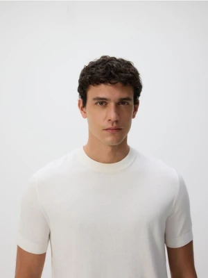 Reserved - Sweter z krótkim rękawem - złamana biel