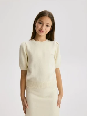 Reserved - Sweter z krótkim rękawem - złamana biel