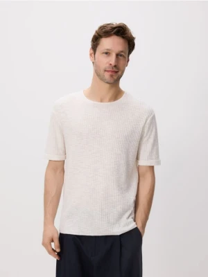 Reserved - Sweter z krótkim rękawem - złamana biel