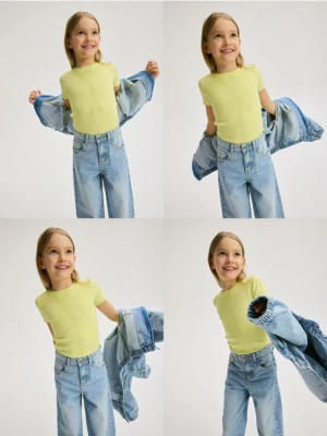 Reserved - Sweter z krótkim rękawem - żółty