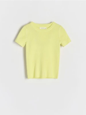 Reserved - Sweter z krótkim rękawem - żółty