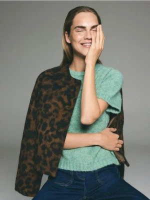 Reserved - Sweter z krótkimi rękawami - miętowy