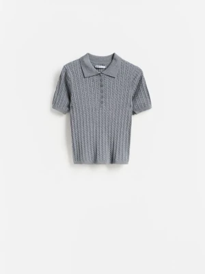 Reserved - Sweter z krótkimi rękawami - szary