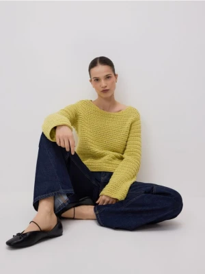 Reserved - Sweter z luźnym splotem - zielony