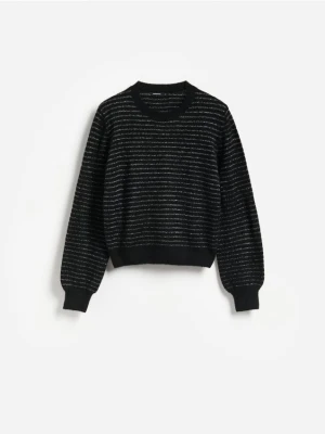 Reserved - Sweter z metalizowaną nicią - czarny