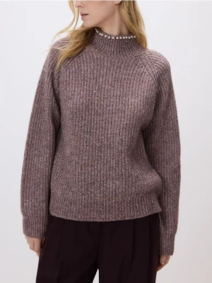 Reserved - Sweter z metalizowaną nicią - jasnofioletowy