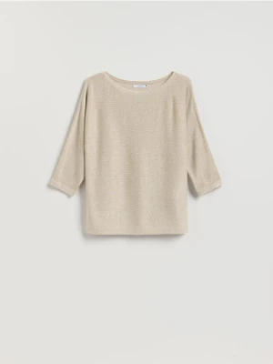 Reserved - Sweter z metalizowaną nitką - złoty