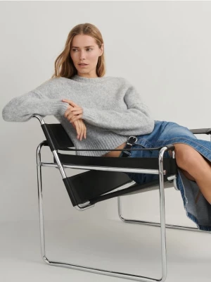 Reserved - Sweter z miękkiej dzianiny - jasnoszary