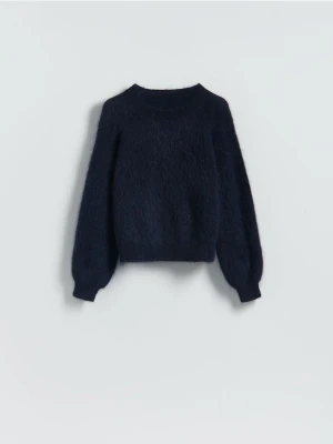 Reserved - Sweter z moherem - granatowy
