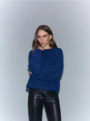 Reserved - Sweter z moherem i wełną - niebieski