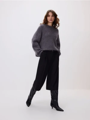 Reserved - Sweter z moherem i wełną - szary