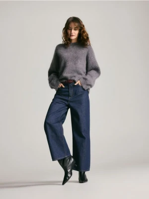 Reserved - Sweter z moherem i wełną - szary