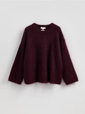 Reserved - Sweter z moherem - mahoniowy