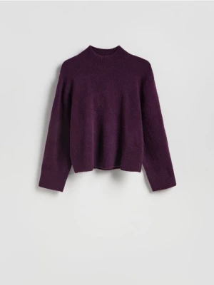 Reserved - Sweter z niskim golfem - mahoniowy