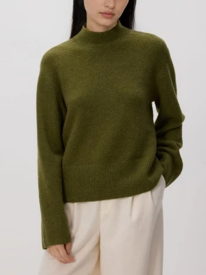 Reserved - Sweter z niskim golfem - oliwkowy