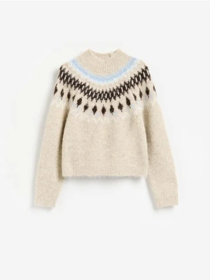 Reserved - Sweter z nordyckim wzorem - wielobarwny