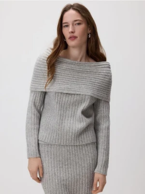 Reserved - Sweter z odkrytymi ramionami - jasnoszary