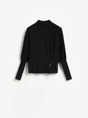 Reserved - Sweter z ozdobnym detalem - czarny