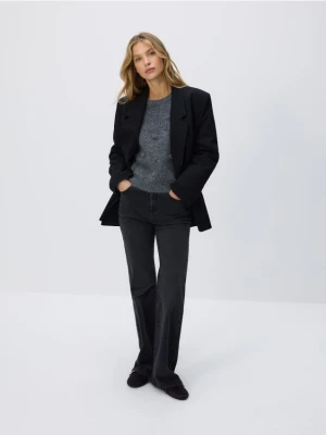 Reserved - Sweter z ozdobnymi aplikacjami - szary