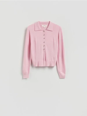 Reserved - Sweter z ozdobnymi guzikami - różowy