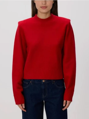 Reserved - Sweter z poduszkami na ramionach - czerwony