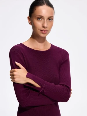 Reserved - Sweter z rozcięciem - ciemnofioletowy