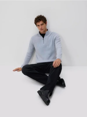 Reserved - Sweter z rozpinanym golfem - jasnoszary